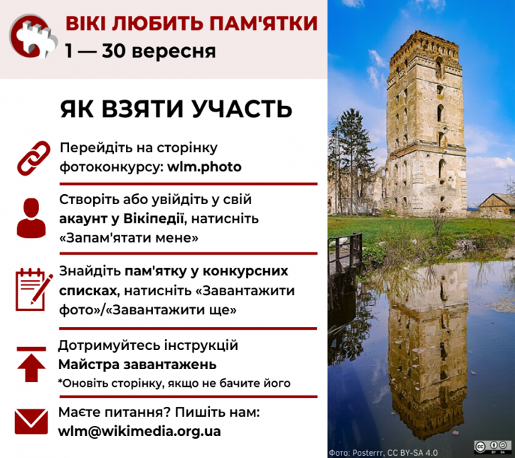 Запрошуємо всіх долучатися до фотоконкурсу «Вікі любить пам’ятки»